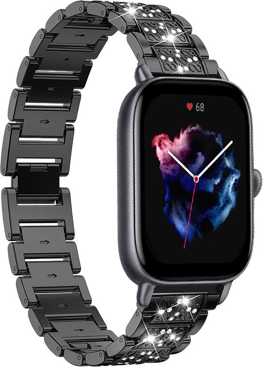 Браслет металлический Glam для Amazfit GTS 3 Black (32809-2B)