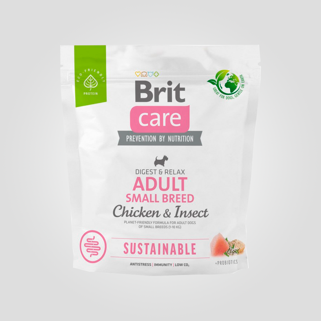 Корм сухой Brit Care Dog Sustainable Small Breed для собак мелких пород с курицей и насекомыми 1 кг (20504625)