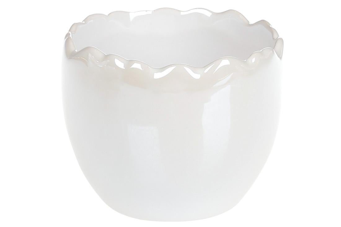 Пасхальное декоративное кашпо Деко 9 см Белый (6540)