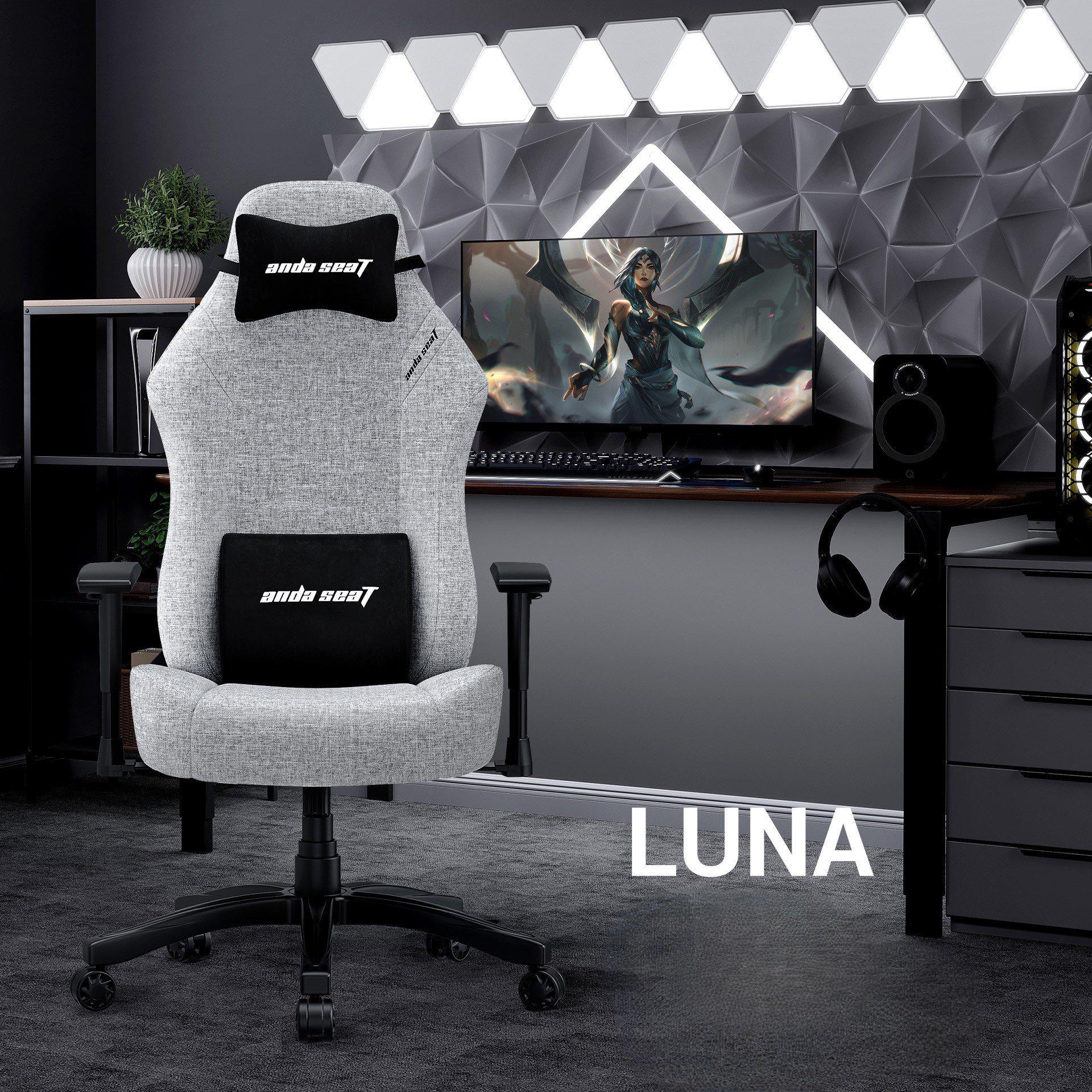 Крісло комп'ютерне для геймера Anda Seat Luna L Grey Fabric (AD18-44-G-F) - фото 11 Крісло комп'ютерне для геймера Anda Seat Luna L Grey Fabric (AD18-44-G-F) - фото 11