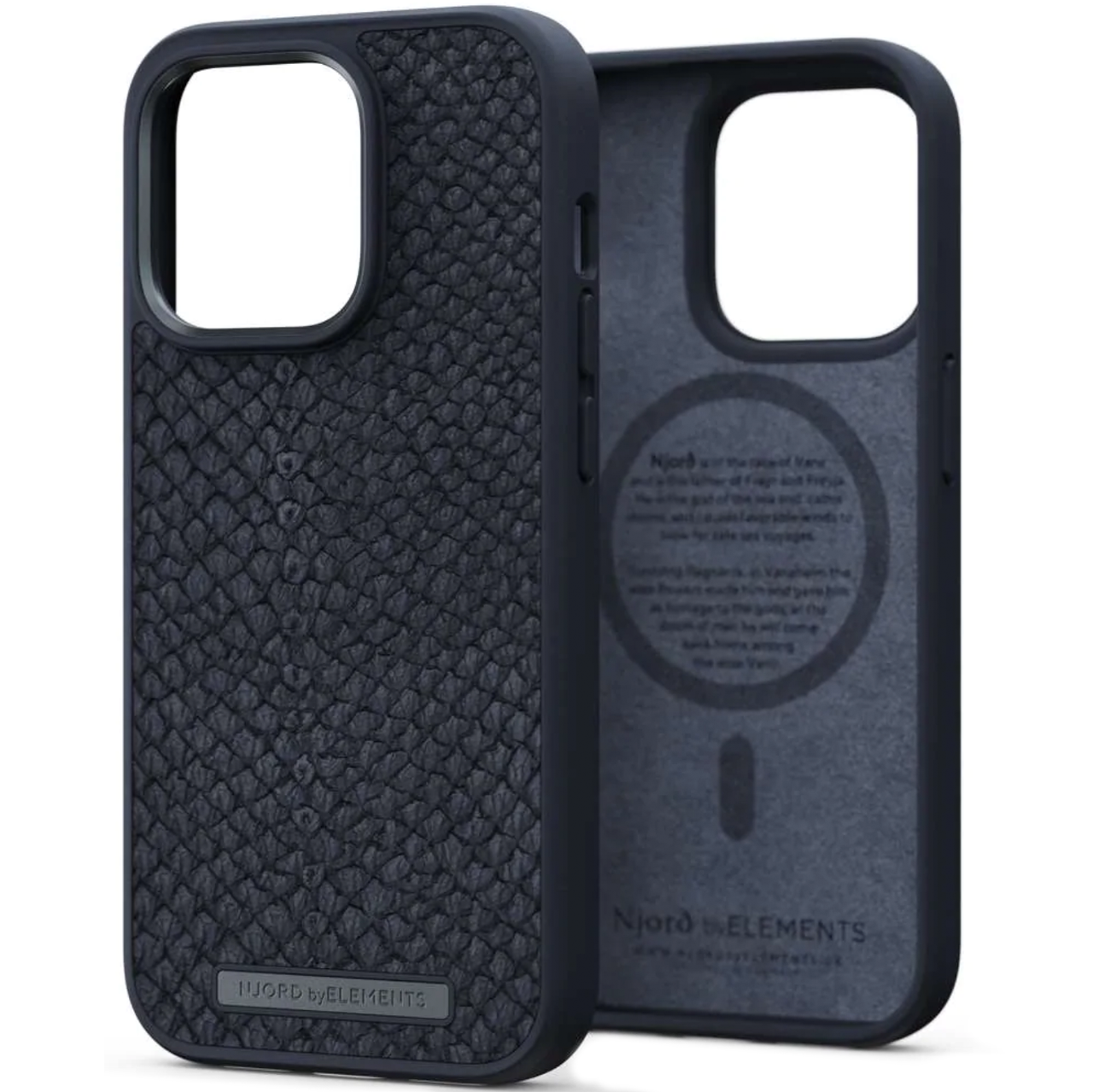 Чехол-накладка Njord Salmon Leather MagSafe Case for iPhone 14 Pro, Black (NA43SL00)