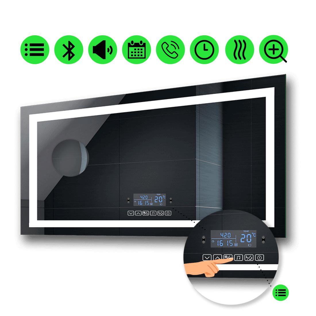 LED-зеркало 120x80 см с Smart-блоком и линзой без подсветки и подогревом Karnet (karnetg218)