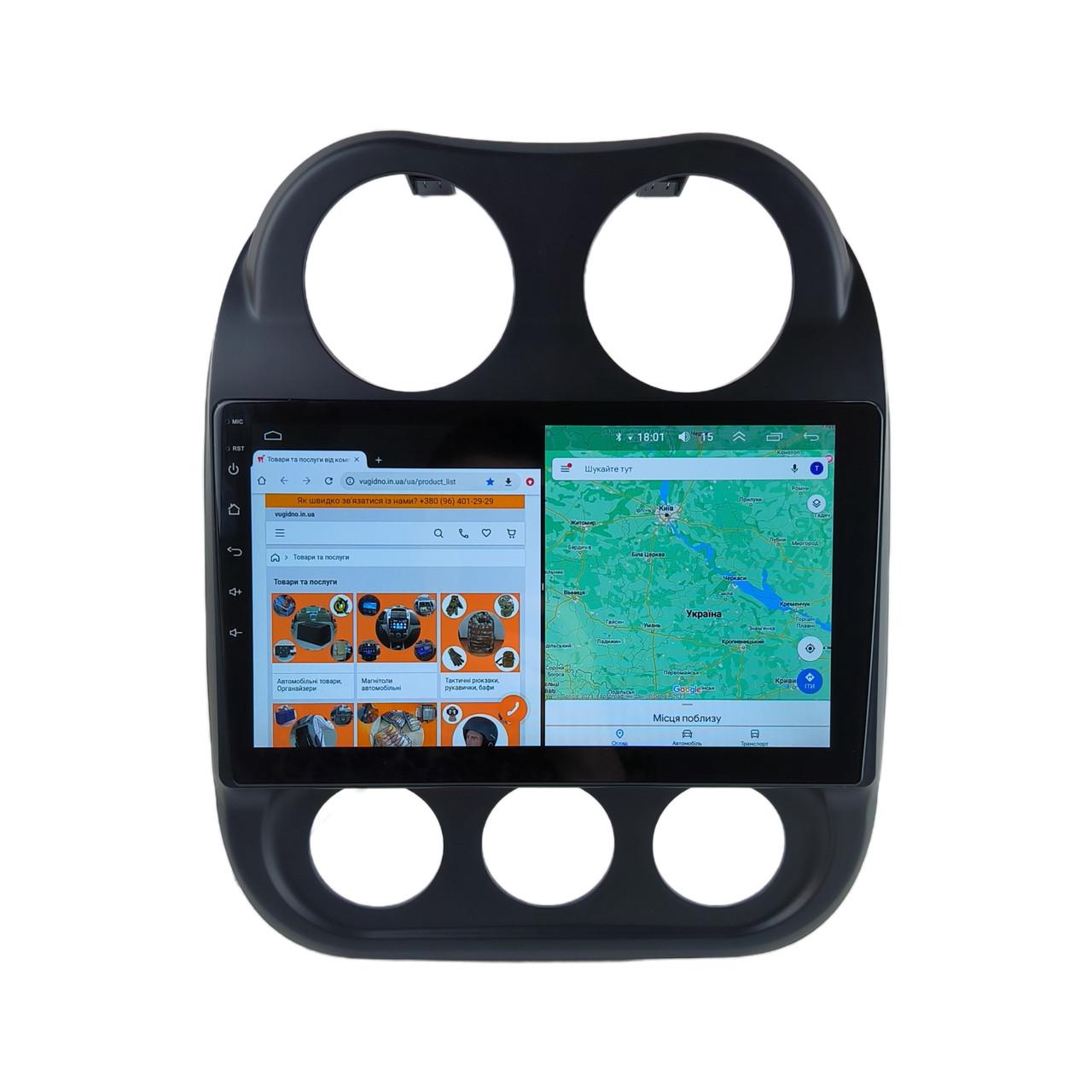 Автомагнітола для Jeep Compass 2009-2015 4G/XyAuto/8 core/DSP Sound/CarPlay/Android (М-ДЖн-10-Т5)