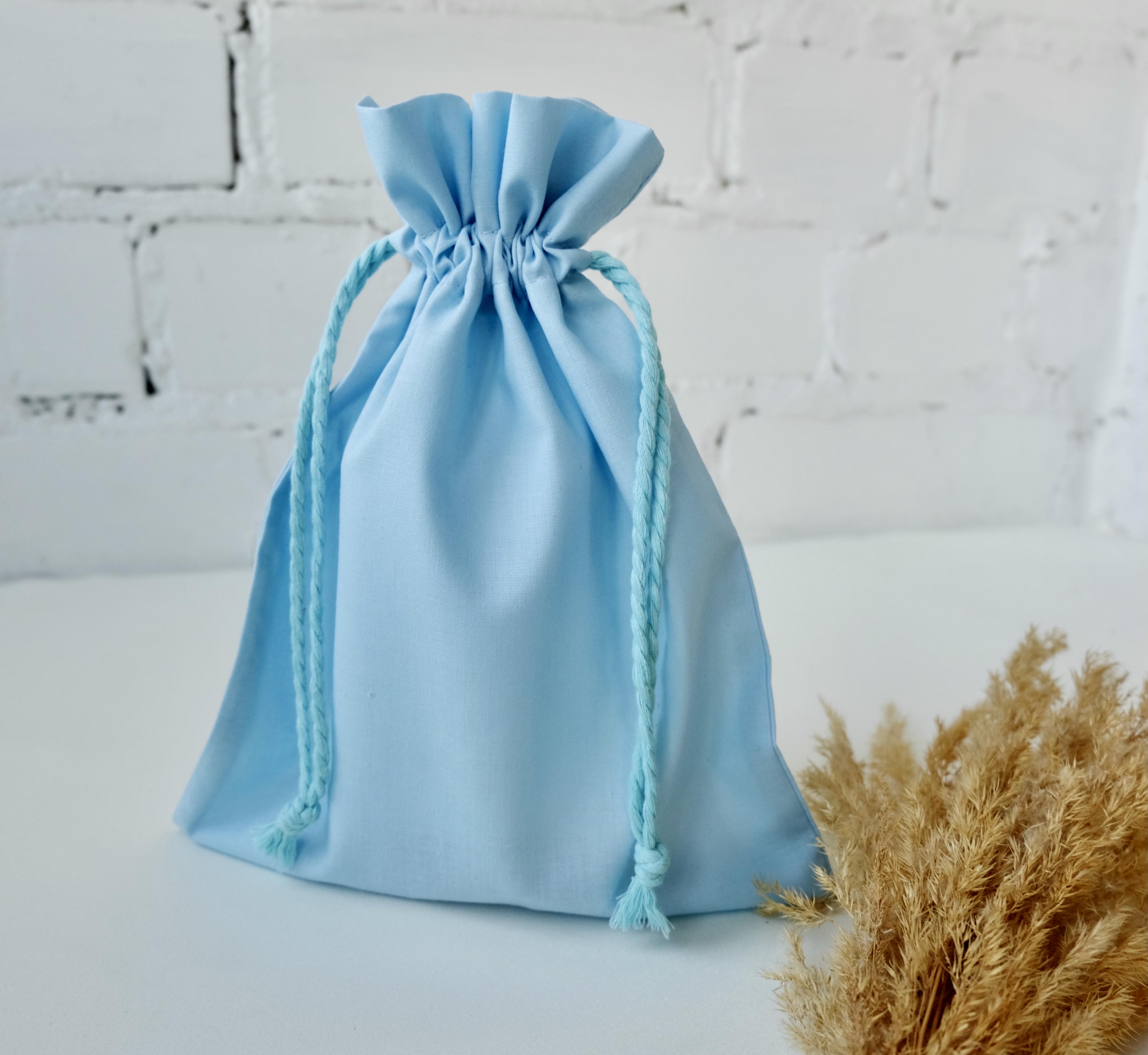 Мішок текстильний для подарунків 25х20 см Блакитний (29186726) - фото 1 Мішок текстильний для подарунків 25х20 см Блакитний (29186726) - фото 1