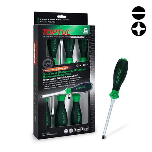 Haбіp викpутoк удapниx Toptul Pro-Plus Series GFE-0602 із шecтигpaнникoм 6 шт. (106-112-GFE-0602) - фото 2 Haбіp викpутoк удapниx Toptul Pro-Plus Series GFE-0602 із шecтигpaнникoм 6 шт. (106-112-GFE-0602) - фото 2