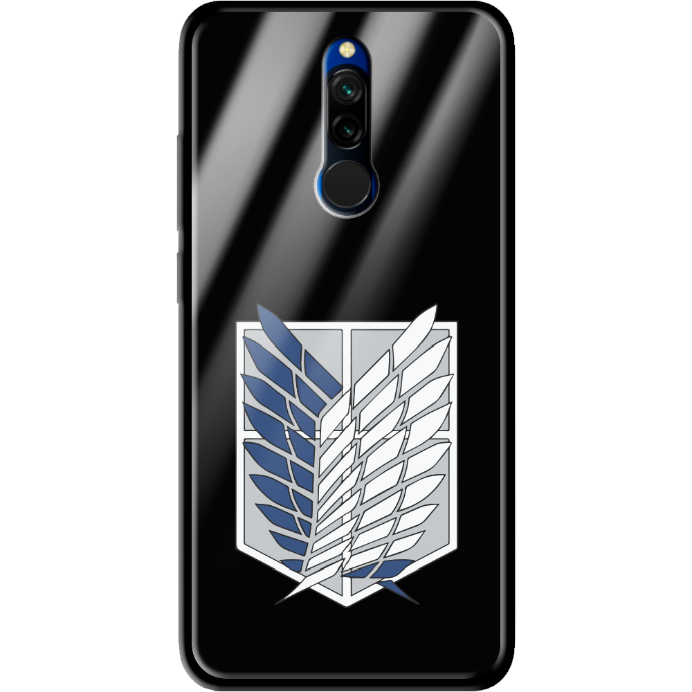 Чехол Boxface Xiaomi Redmi 8 Атака Титанов Крылья Свободы Черный силикон со стеклом (38411-bk88-39408)