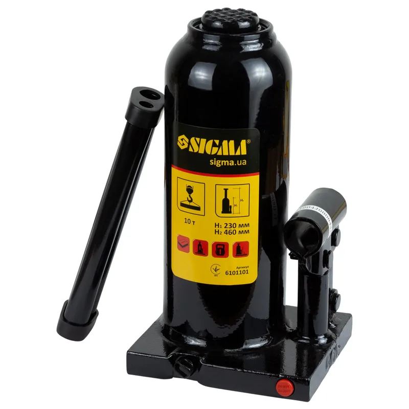 Домкрат гідравлічний Sigma пляшковий 10 т 230-460 мм (6101101)
