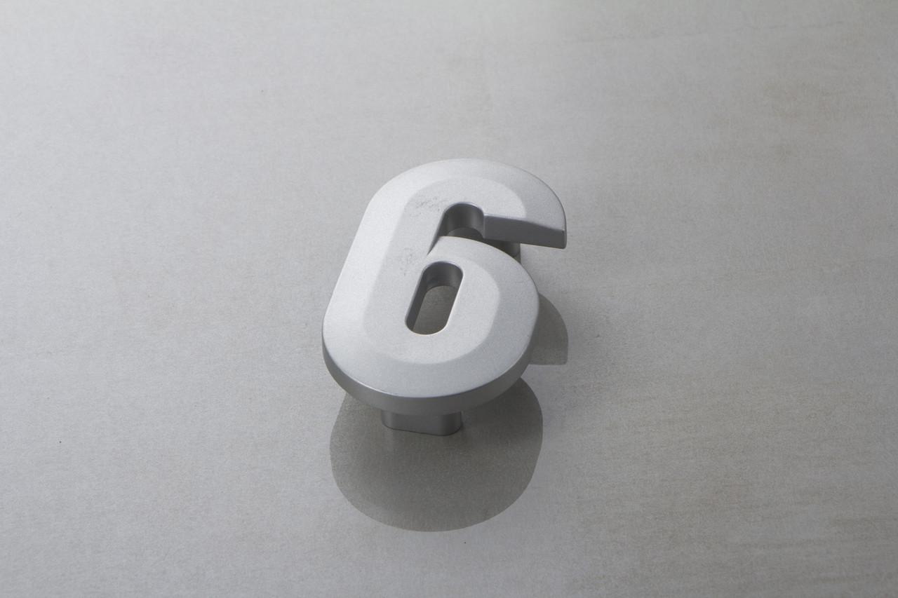 Меблева ручка Poliplast цифра шестірка РП-6 Алюміній (16354)