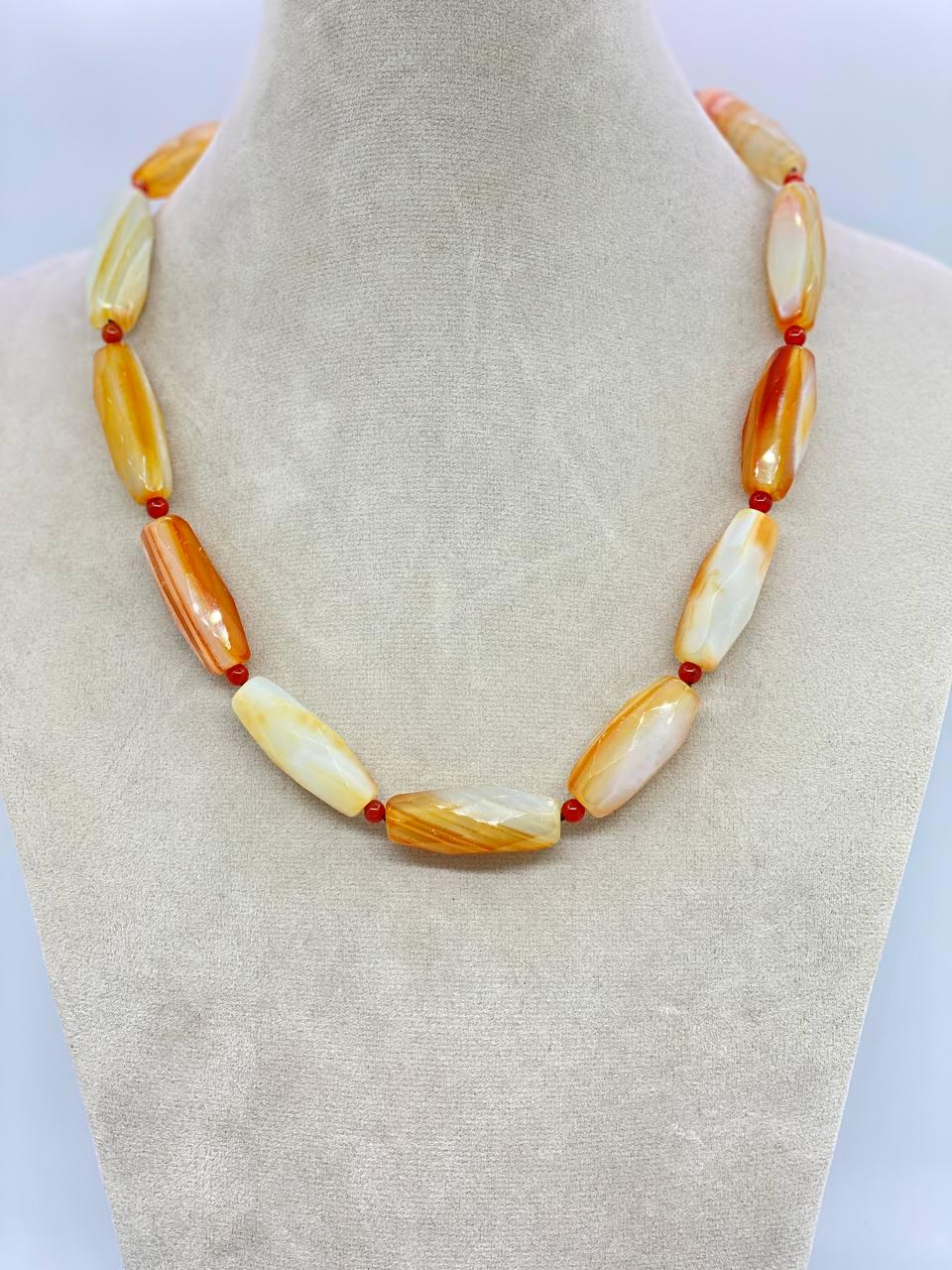 Бусы сардоникс 46 см Коричневый (615)