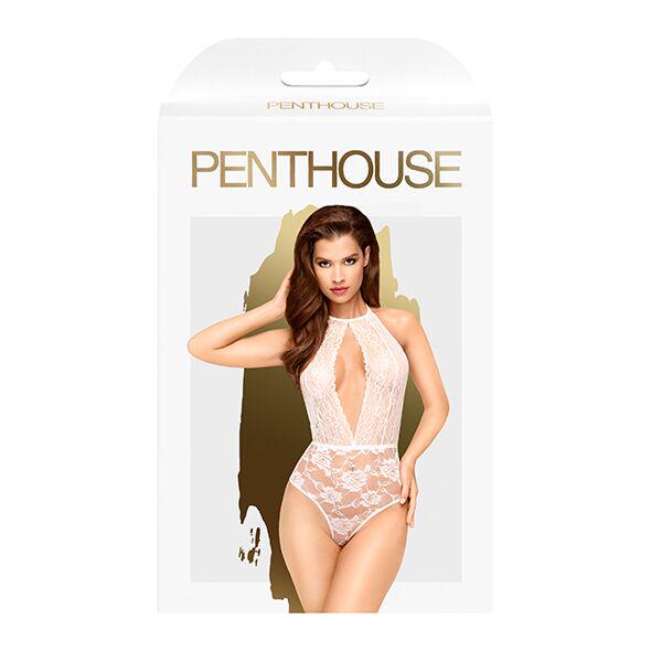 Боди с глубоким декольте и высокими трусиками Penthouse Toxic Powder M/L White - фото 2