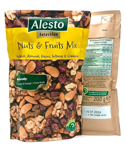 Смесь орехов/сухофруктов Alesto Nut Fruit Mix с клюквой и миндалем 200 г 3 шт. - фото 2