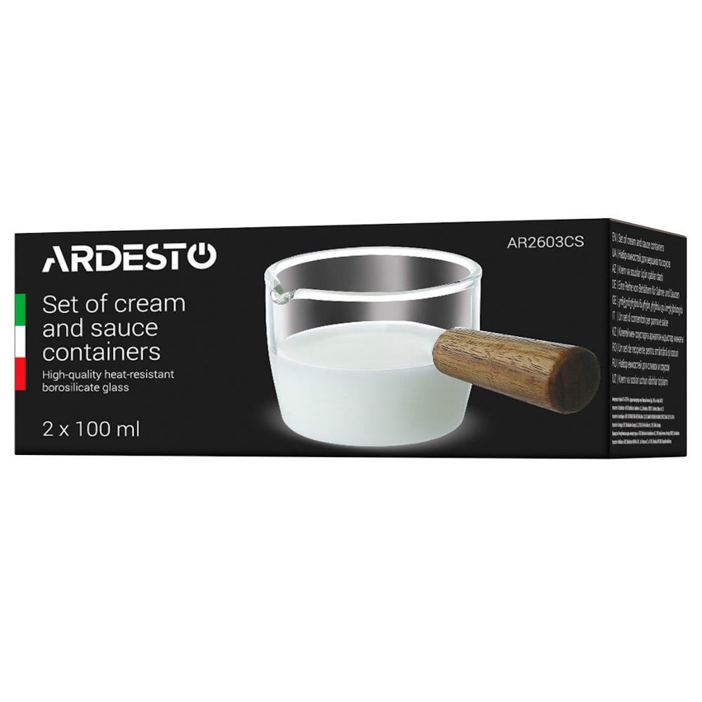 Набір ємностей для соусів Ardesto скло 100 мл 2 шт. (AR2603CS) - фото 3 Набір ємностей для соусів Ardesto скло 100 мл 2 шт. (AR2603CS) - фото 3