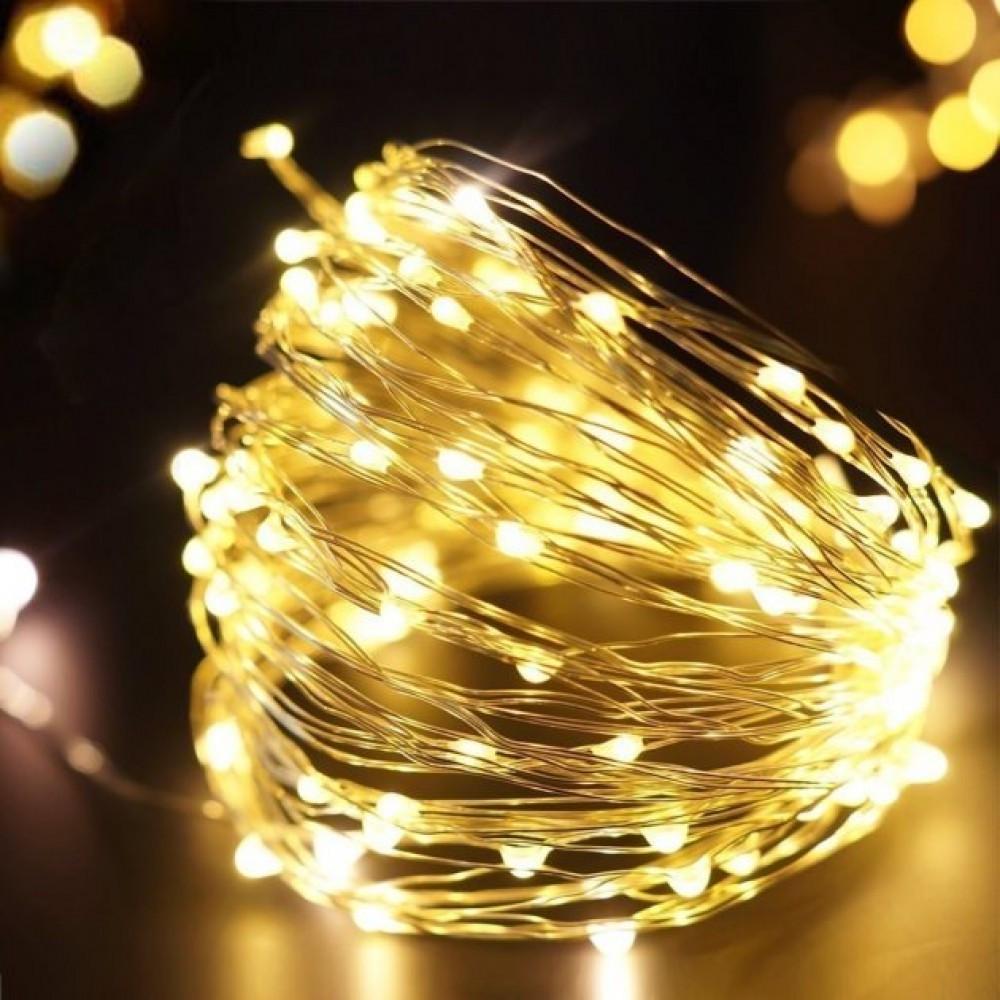 Гирлянда UKC на батарейках Роса Капля 100 LED 10 м Теплый белый (2007675223) Гирлянда UKC на батарейках Роса Капля 100 LED 10 м Теплый белый (2007675223)