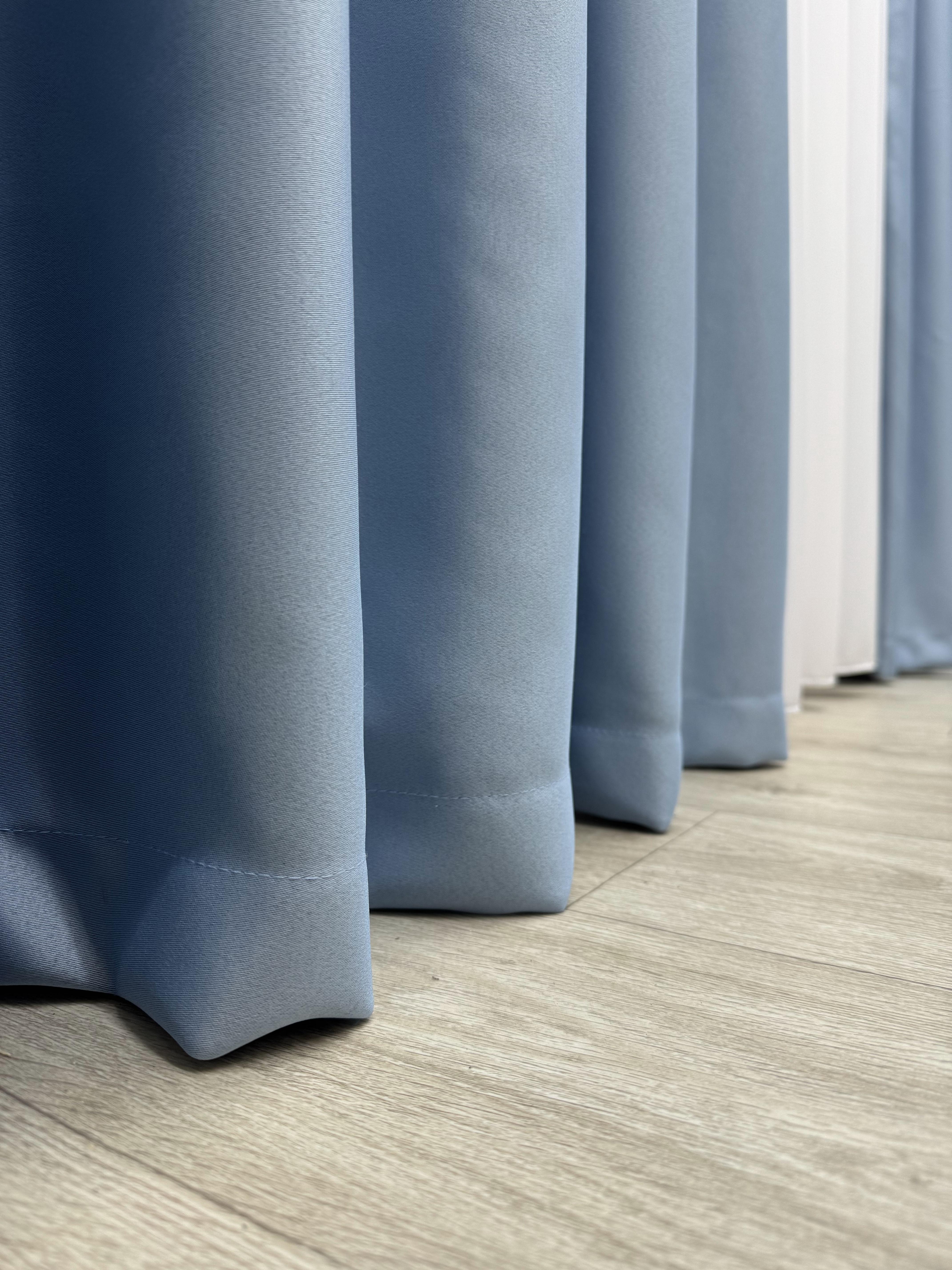 Штора блекаут на тесьме 6 см 150х250 см Голубой (11901978) - фото 8