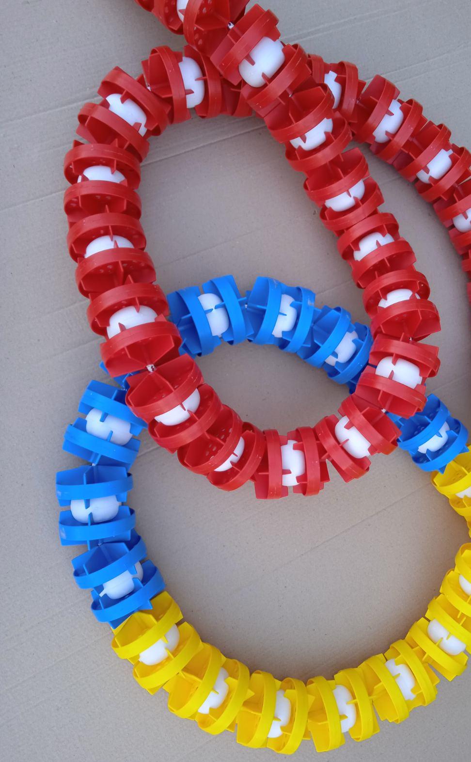 Дорожка разграничительная PG со шнурком и крючком 148 мм 25 м Синий/Желтый/Красный (PG-14531-1) - фото 2