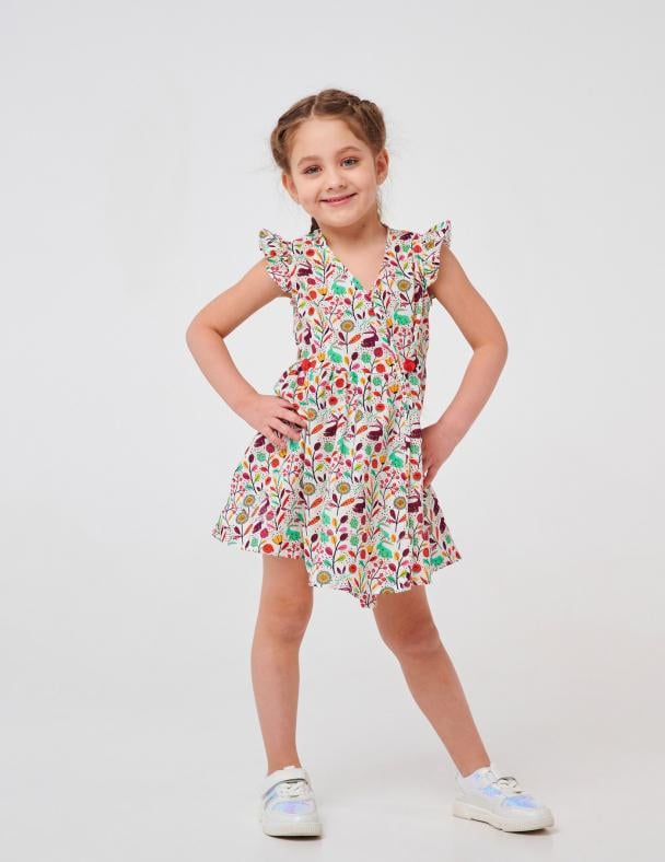 Платье детское для девочки Smil хлопок/ситец 92 см Разноцветный (120351)