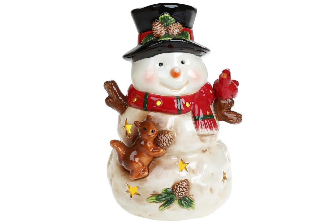 Статуэтка декоративная BonaDi Снеговик с LED-подсветкой 21 см (827-524)
