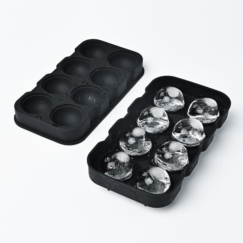 Форма для льоду силіконова ICof Куля 8 комірок Чорний (Е051356)