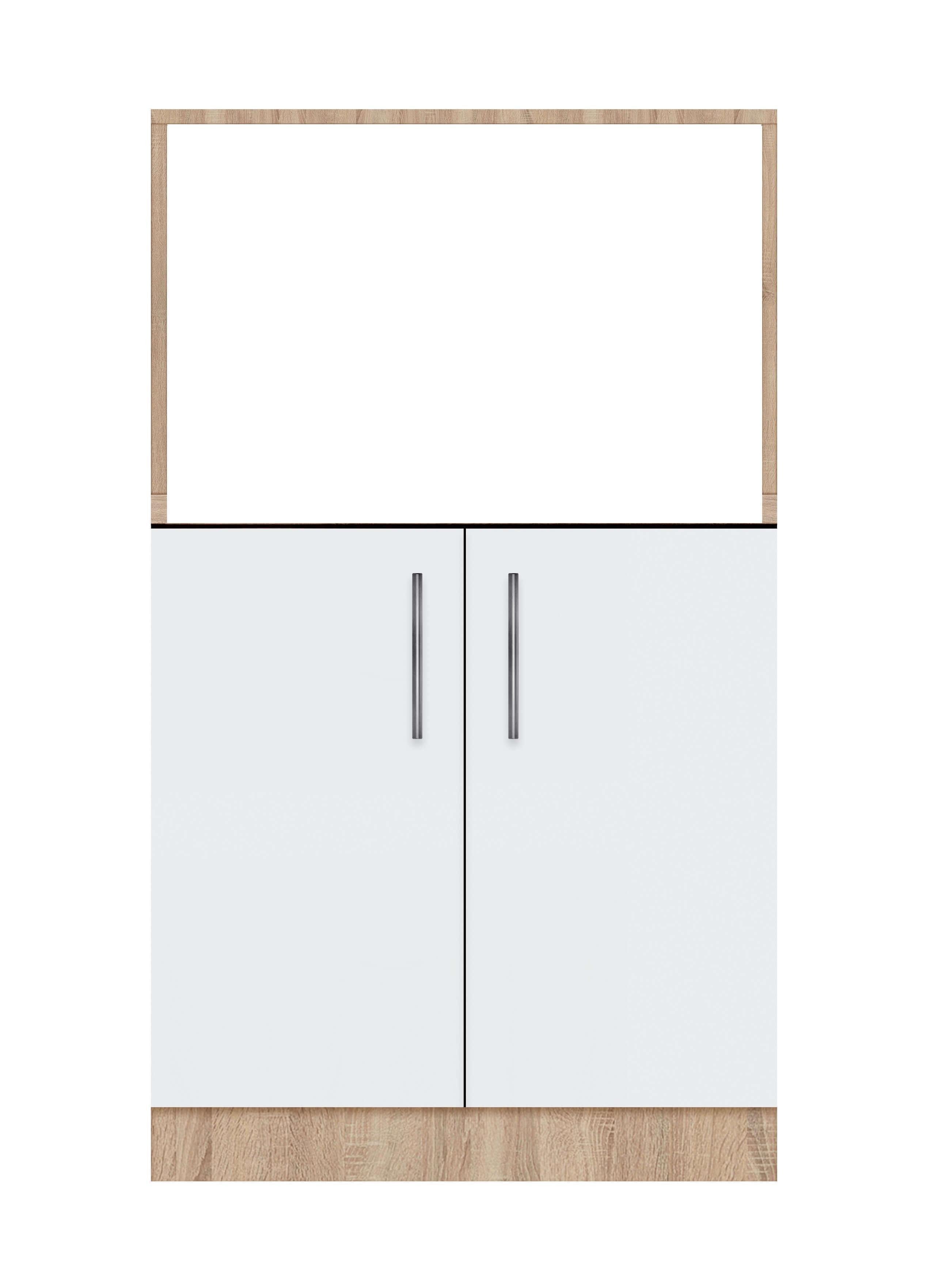 Тумба двухдверная МАКСИ-МЕбель без ящиков с отделом под МВ печь без столешницы 700 Дуб сонома/Белый гладкий (70140)