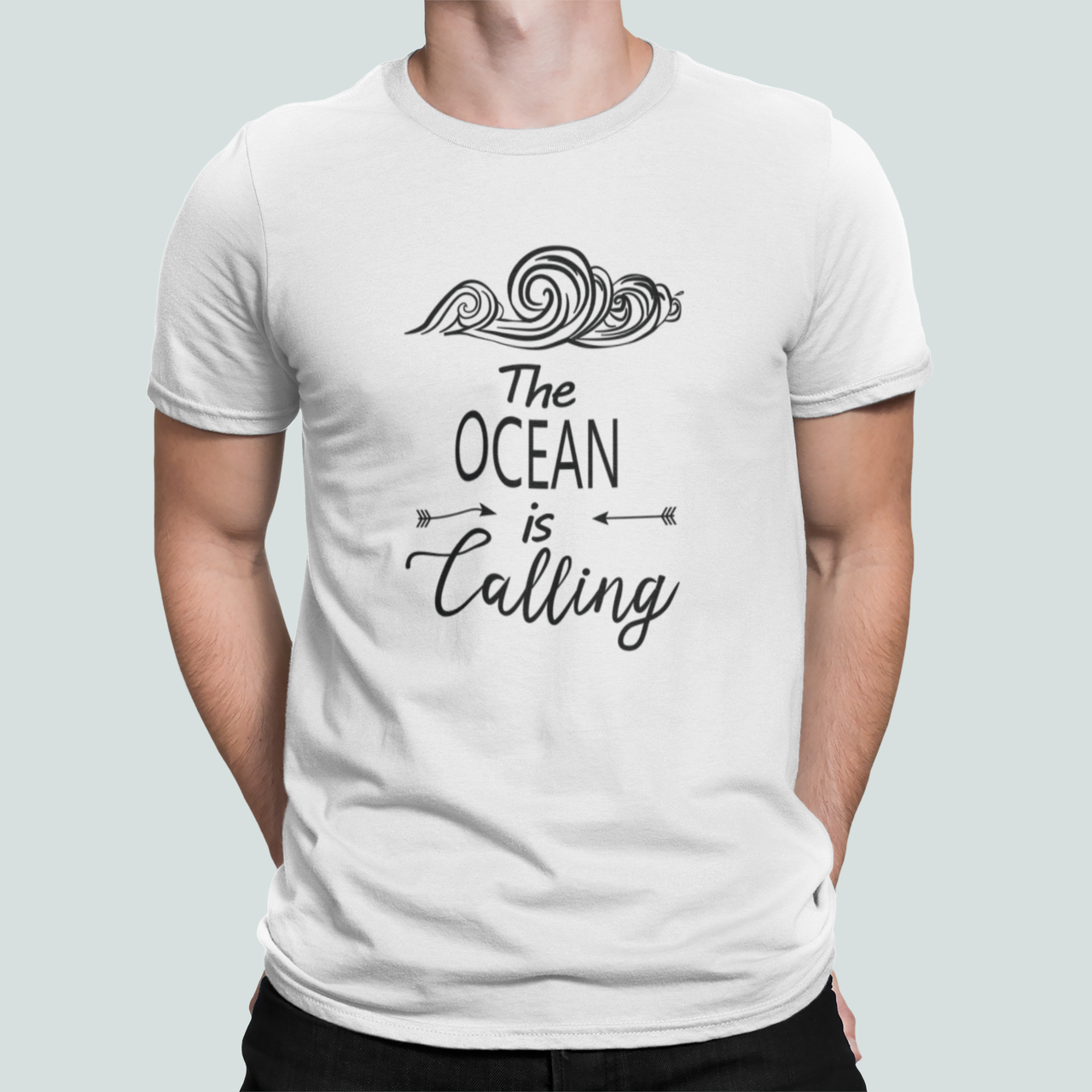 Футболка мужская Stedman с принтом "The ocean is calling" XXXL Белый (ПН466-12)
