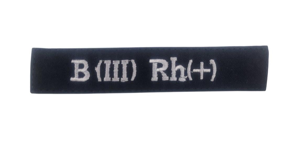 Шеврон нагрудный Группа крови ВСУ "B(III) Rh(+)" 2,5х13 см Черный (3593407)
