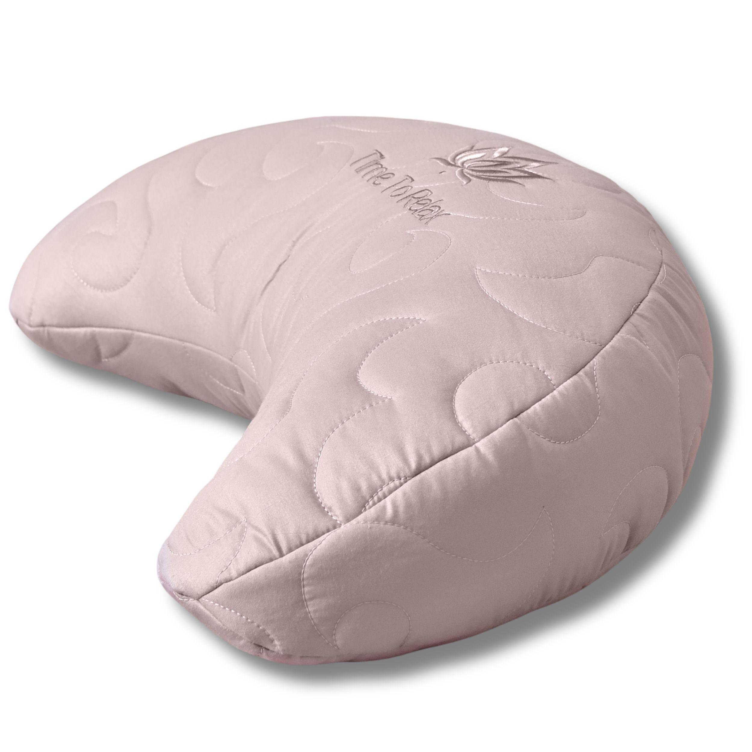 Подушка для шиї IDEIA Balance з вишивкою ергономічна антиалергенна 46х24х10 см Какао (26130)