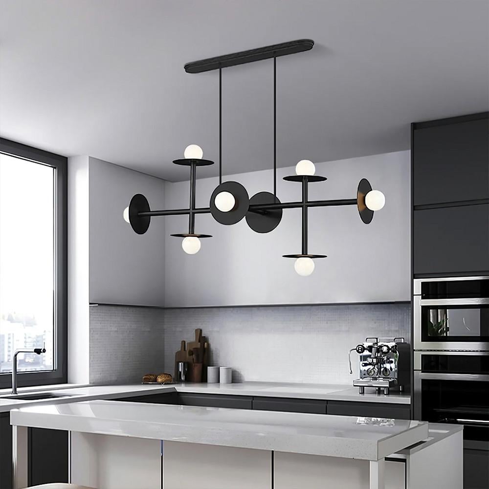 Люстра подвесная NOVA LUCE LICATO на 8 ламп Черный/Белый (BM53/8)