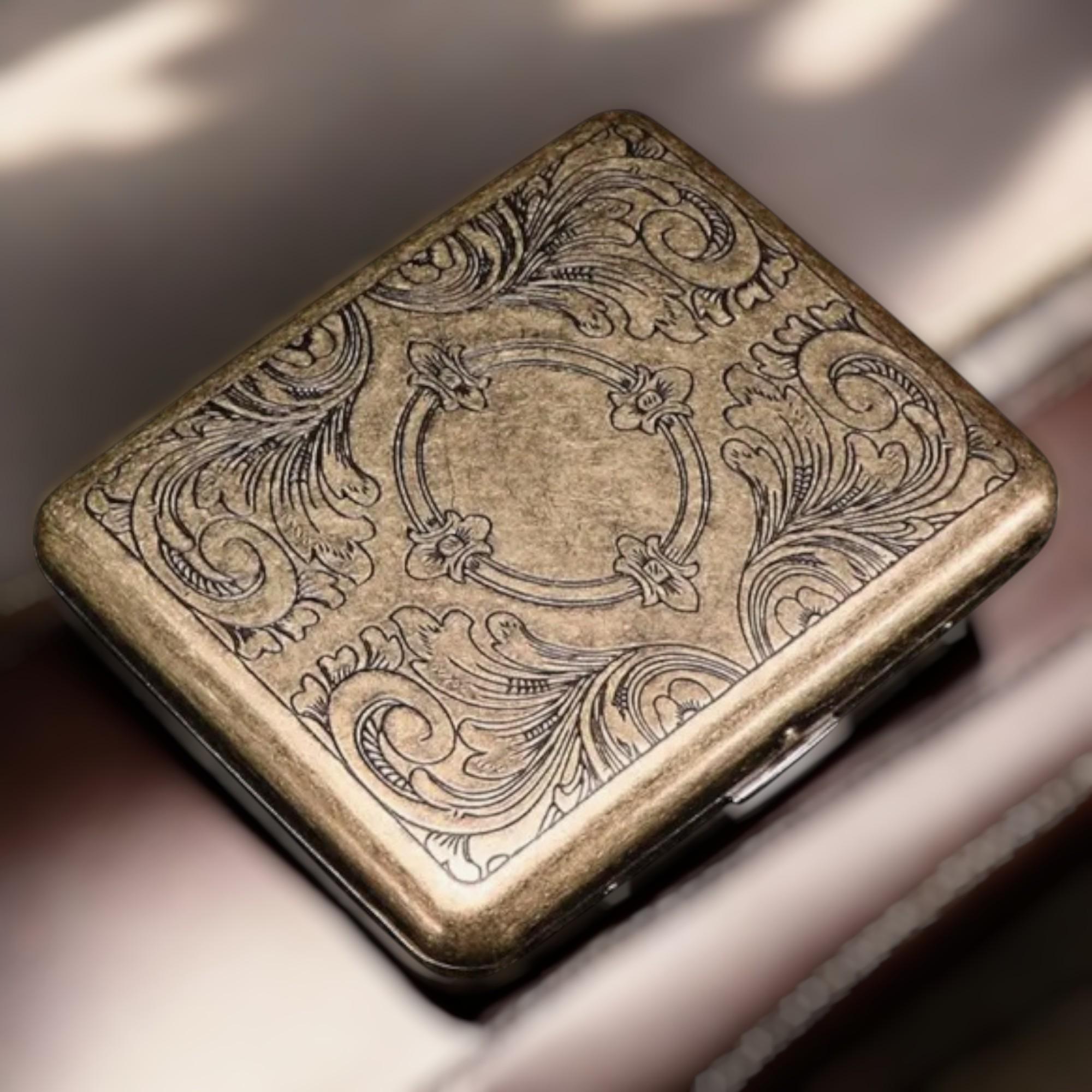 Портсигар металлический Gvipai Jewellery Rich Brass на 20 сигарет в подарочной упаковке (1-150D)