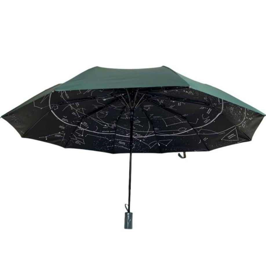 Зонт Bellissimо полуавтомат звездное небо внутри купола Зеленый (57216)