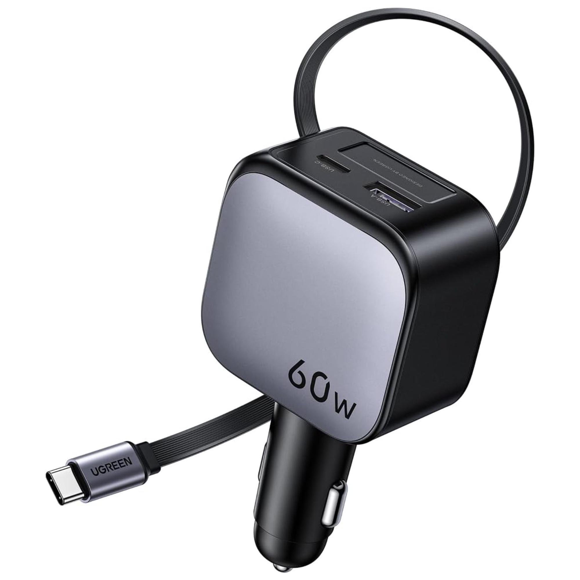 Зарядное устройство автомобильное UGREEN EC602 60 Вт Type-C USB-A Черный (55212B)