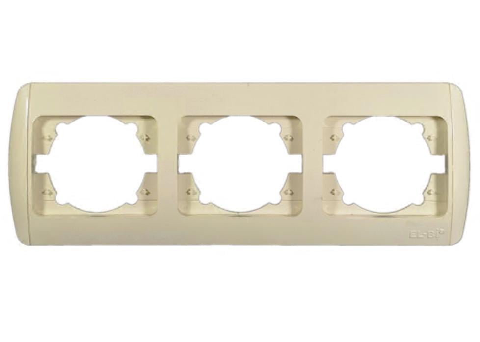Рамка трехместная горизонтальная EL-BI Zirve Fixline Кремовый (00000000329)