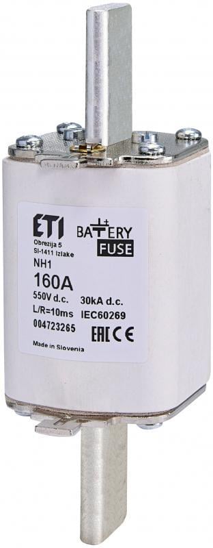 Предохранитель ножевой ETI NH1 160A gG 550V DC Battery с плавкой вставкой (4723265)