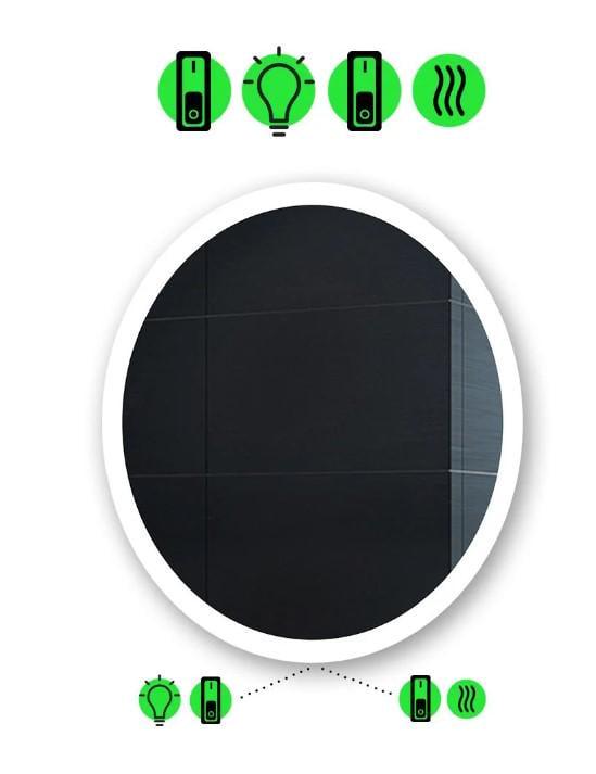 Зеркало с LED подсветкой Amor с подогревом и двумя механическими включателями 80x80 см (Amor90)