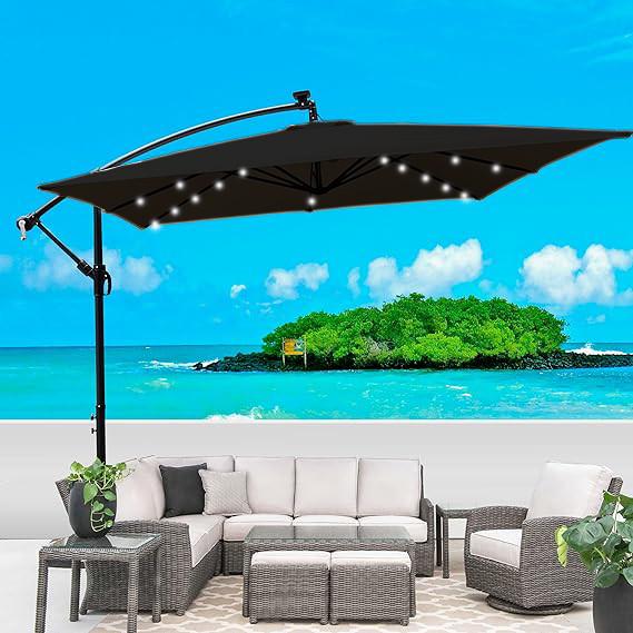 Парасоля садова WCG з LED-підсвіткою та чохол 2,5х2,5 м Чорний - фото 2 Парасоля садова WCG з LED-підсвіткою та чохол 2,5х2,5 м Чорний - фото 2