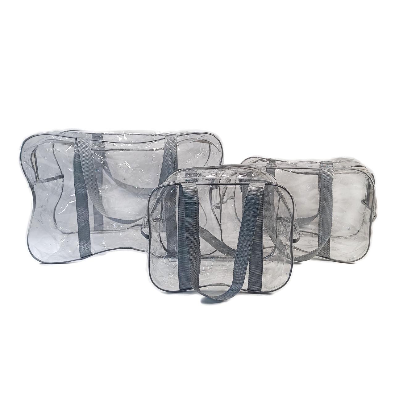 Набор сумок в роддом EcoNova Delight прозрачные 3 шт. Серый (1392291825)
