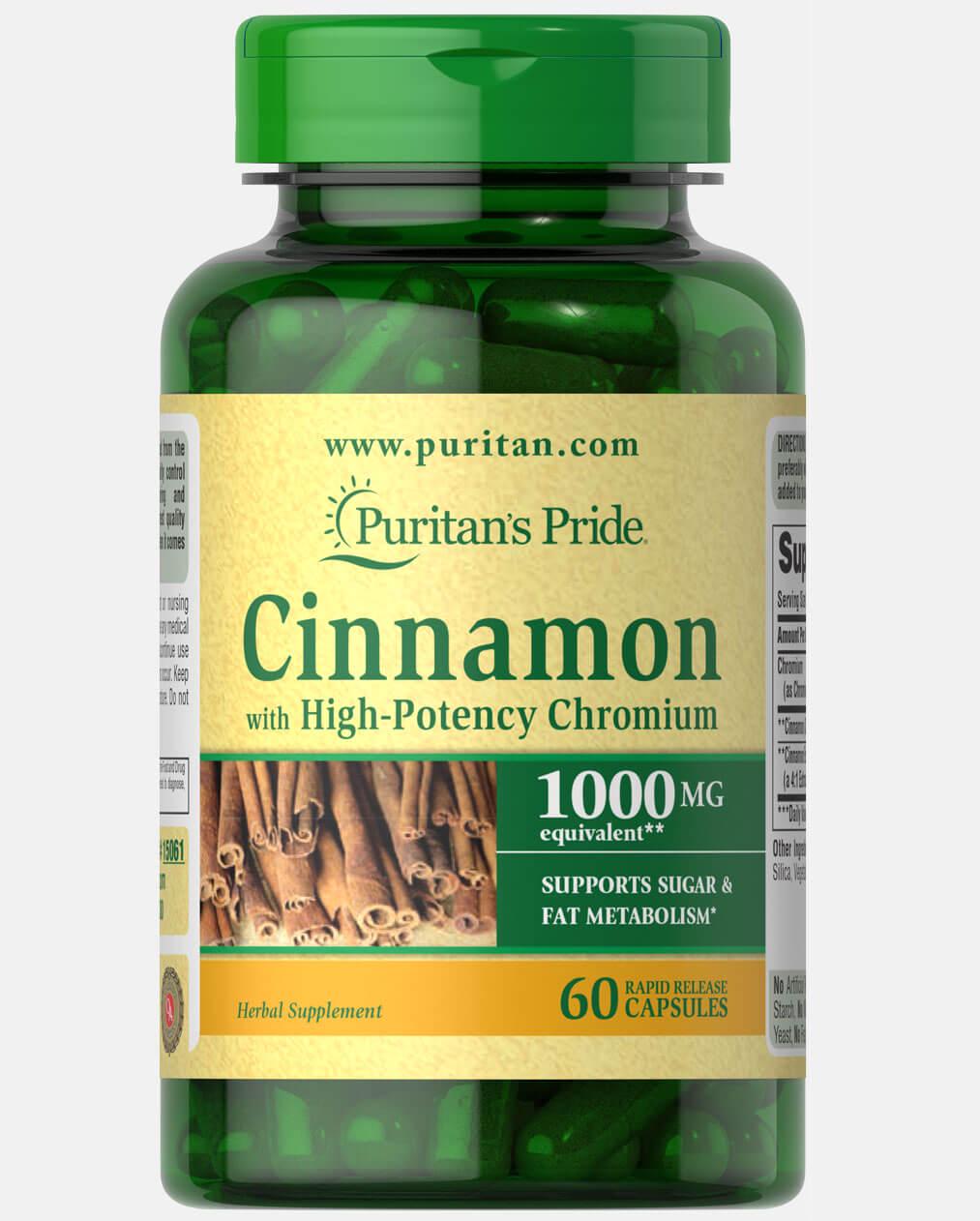 Комплекс корицы с хромом Puritan's Pride Cinnamon Complex with High Potency Chromium 1000 mg 60 капс. Комплекс корицы с хромом Puritan's Pride Cinnamon Complex with High Potency Chromium 1000 mg 60 капс.