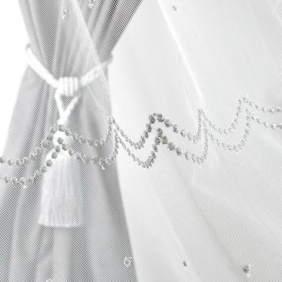 Тюль фатин IDEIA Noktali V-СІРА з вишивкою 2,95 м Сірий (2200004211749)