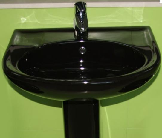 Умивальник з ніжкою RAK Ceramics Cynthia Wash Basin RAK0009 57 см Чорний - фото 2 Умивальник з ніжкою RAK Ceramics Cynthia Wash Basin RAK0009 57 см Чорний - фото 2