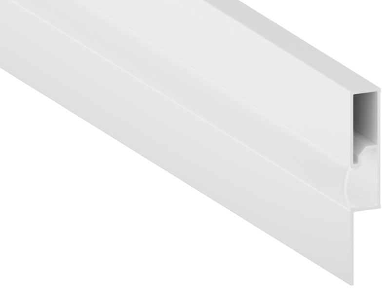 Плінтус алюмінієвий LEDUA АЛ-69 з розсіювачем для LED стрічки накладний 2 м Білий (9320)