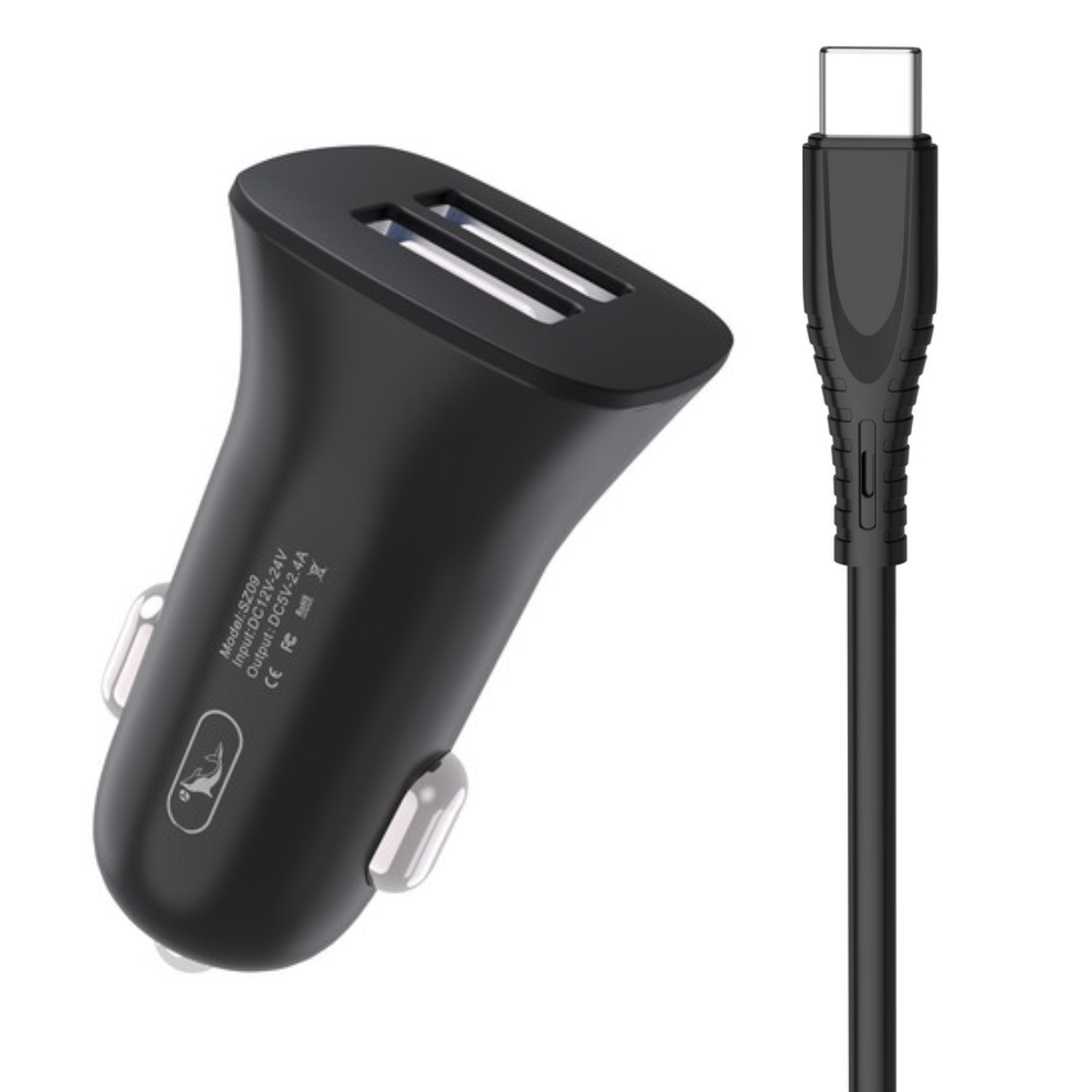 Зарядное устройство для SkyDolphin SZ09T 15 Вт 2xUSB QC 3.0 с кабелем Type-C Black (AZP-000110)