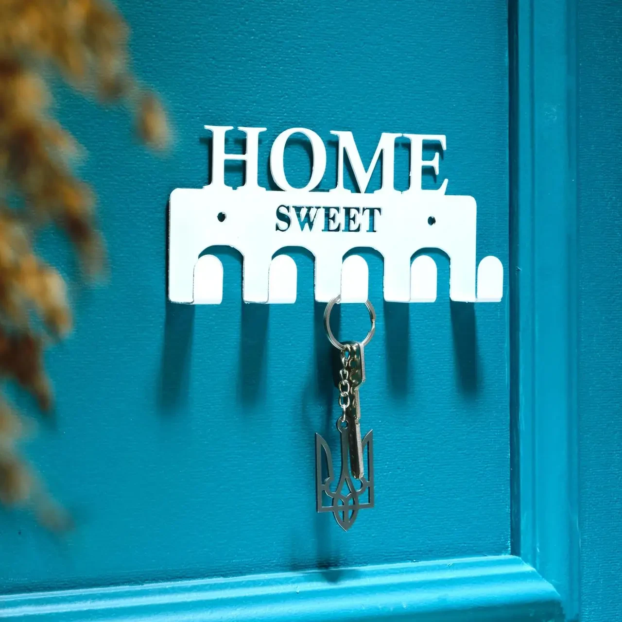 Ключниця настінна Sweet Home металева на 5 гачків 17х8 см Білий (KZ-36)