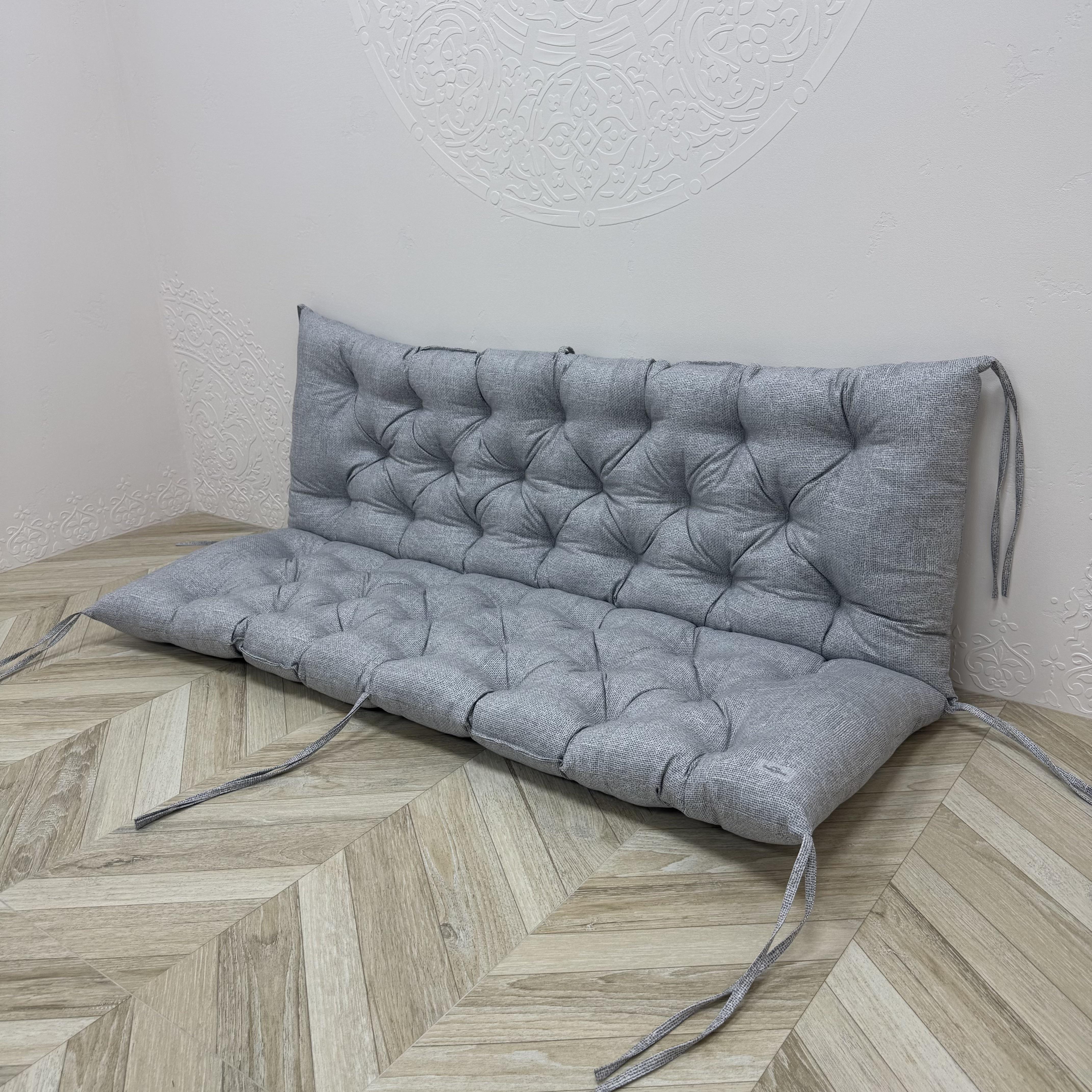 Подушка с каретной стяжкой Comfort Home Matting на поддоны/качели/каркасы/садовую мебель панама 150х50х50 см