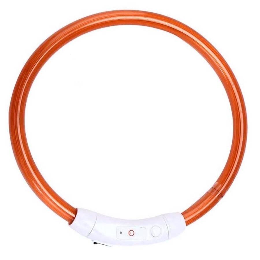 Ошейник iPets LC-01 с LED свечением L Оранжевый - фото 2 Ошейник iPets LC-01 с LED свечением L Оранжевый - фото 2