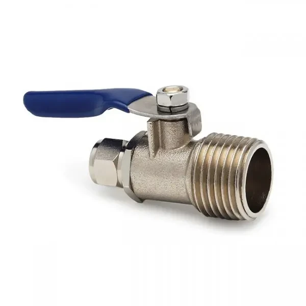 Шаровой кран латунный Aquafilter для подключения фильтров 1/4" шланг х 1/2" РН (KP-BV1412)