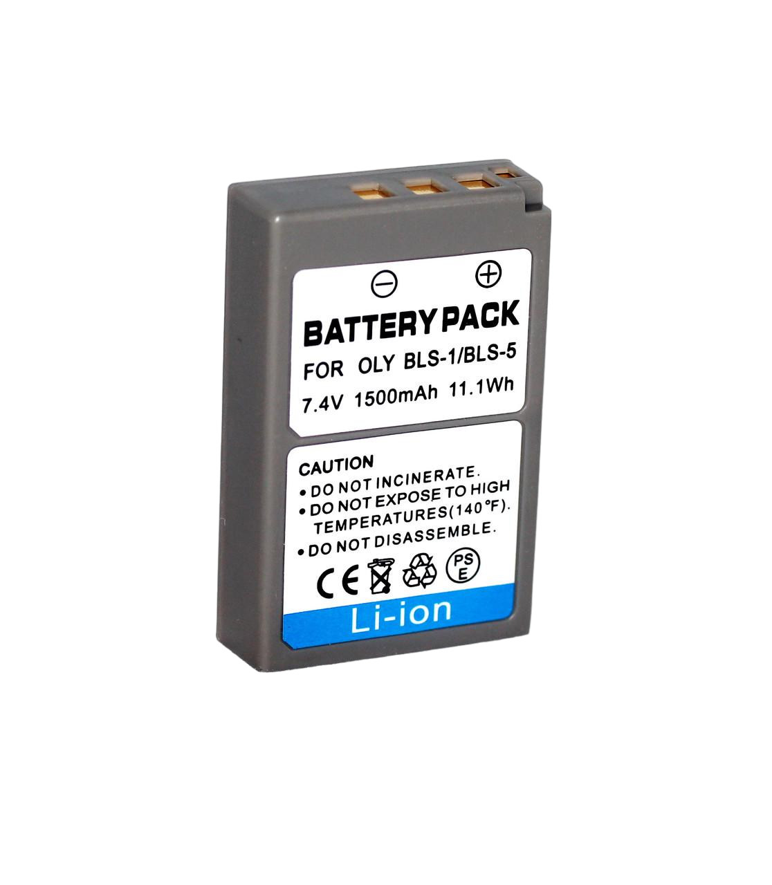 Аккумулятор для фотоаппаратов Olympus BLS-5 PS-BLS5 BLS-50 аналог на 1500 ma