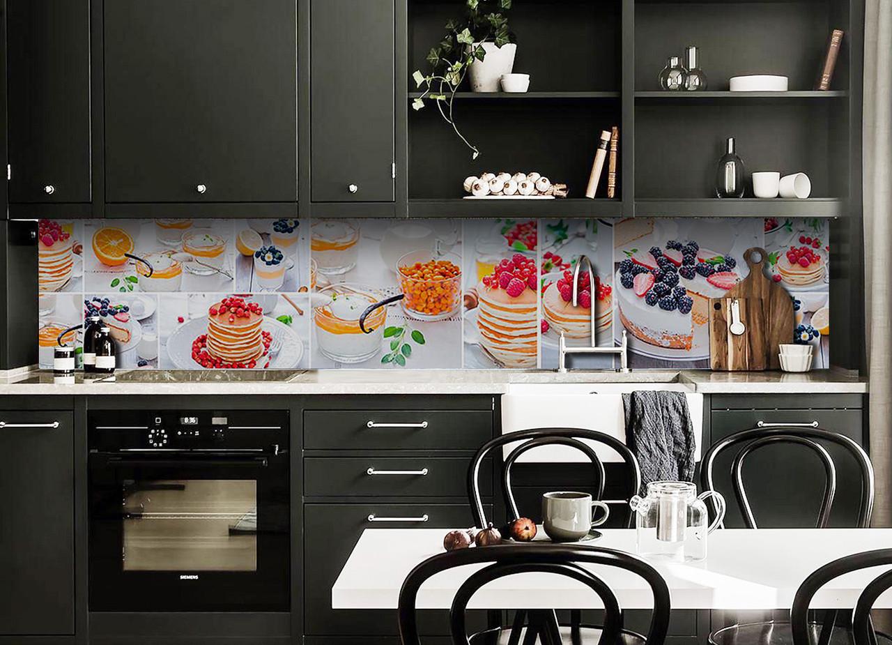 Кухонный фартук Тортик из самоклеющейся виниловой пленки 65х250 см Бежевый