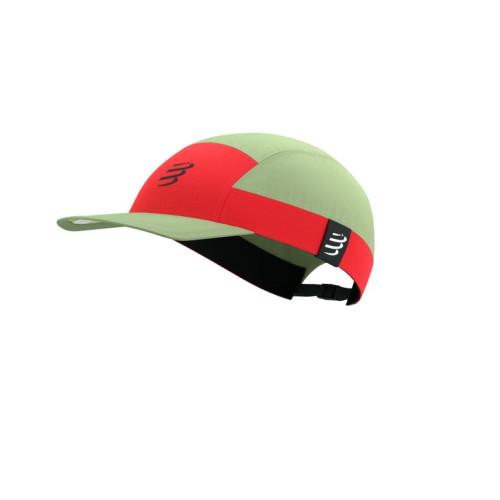 Кепка с изогнутым козырьком Compressport 5 Panel Light Cap 2025 Nile/Fluo Red (20220648)