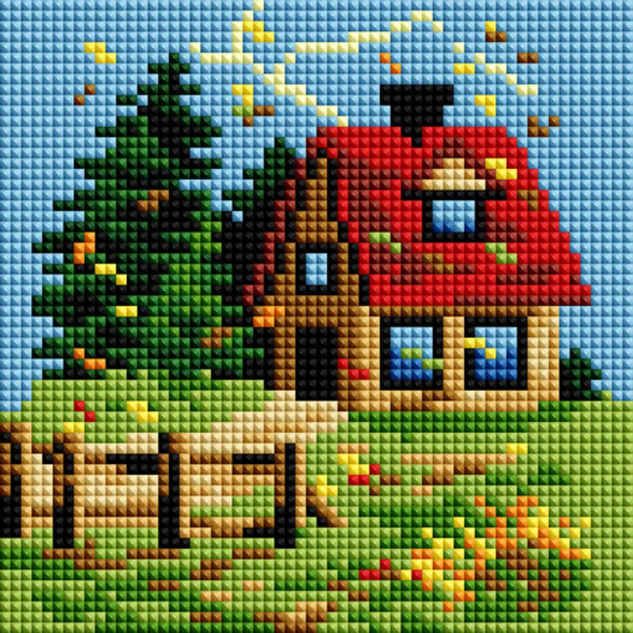 Алмазна мозаїка для дітей ColorArt Осінь PP1105 15x15 см