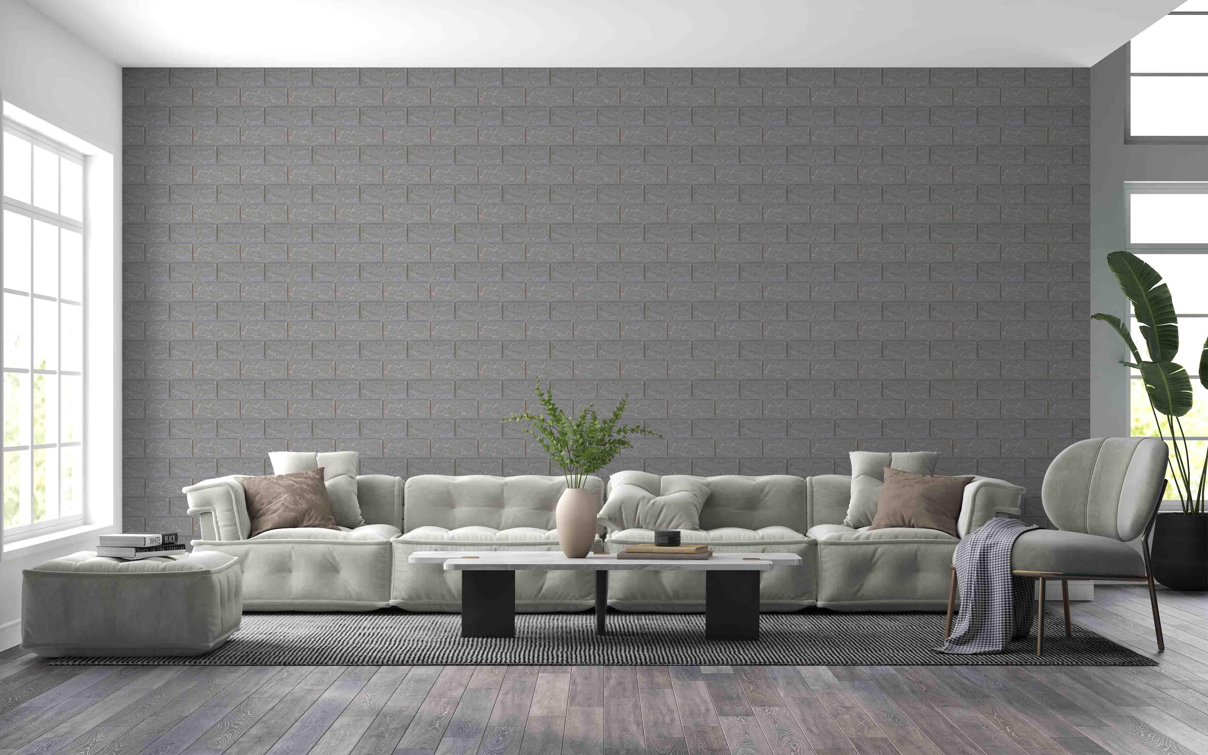 3D-панель декоративная самоклеющаяся под кирпич 700x770x5 мм Серый/Серебристый (546) - фото 3 3D-панель декоративная самоклеющаяся под кирпич 700x770x5 мм Серый/Серебристый (546) - фото 3