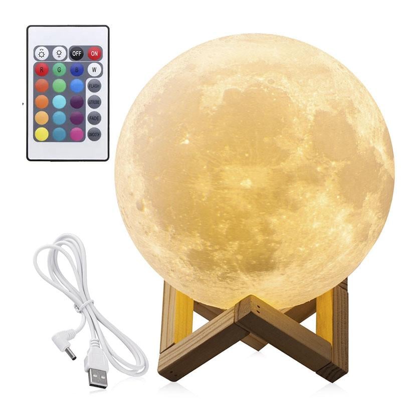 Настольный светильник с пультом Xo Magic 3D Moon Light RGB на аккумуляторе 18 см Белый (669932) - фото 4